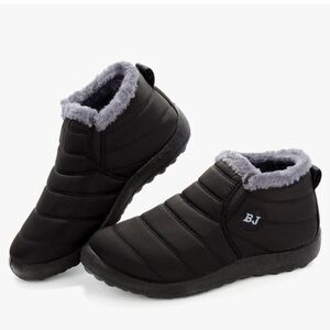 BRAND NEW BJ SNOW BOOTS WINTER WARM FAUX FUR LINED ANTI-SLIP ANKLE BOOTIE